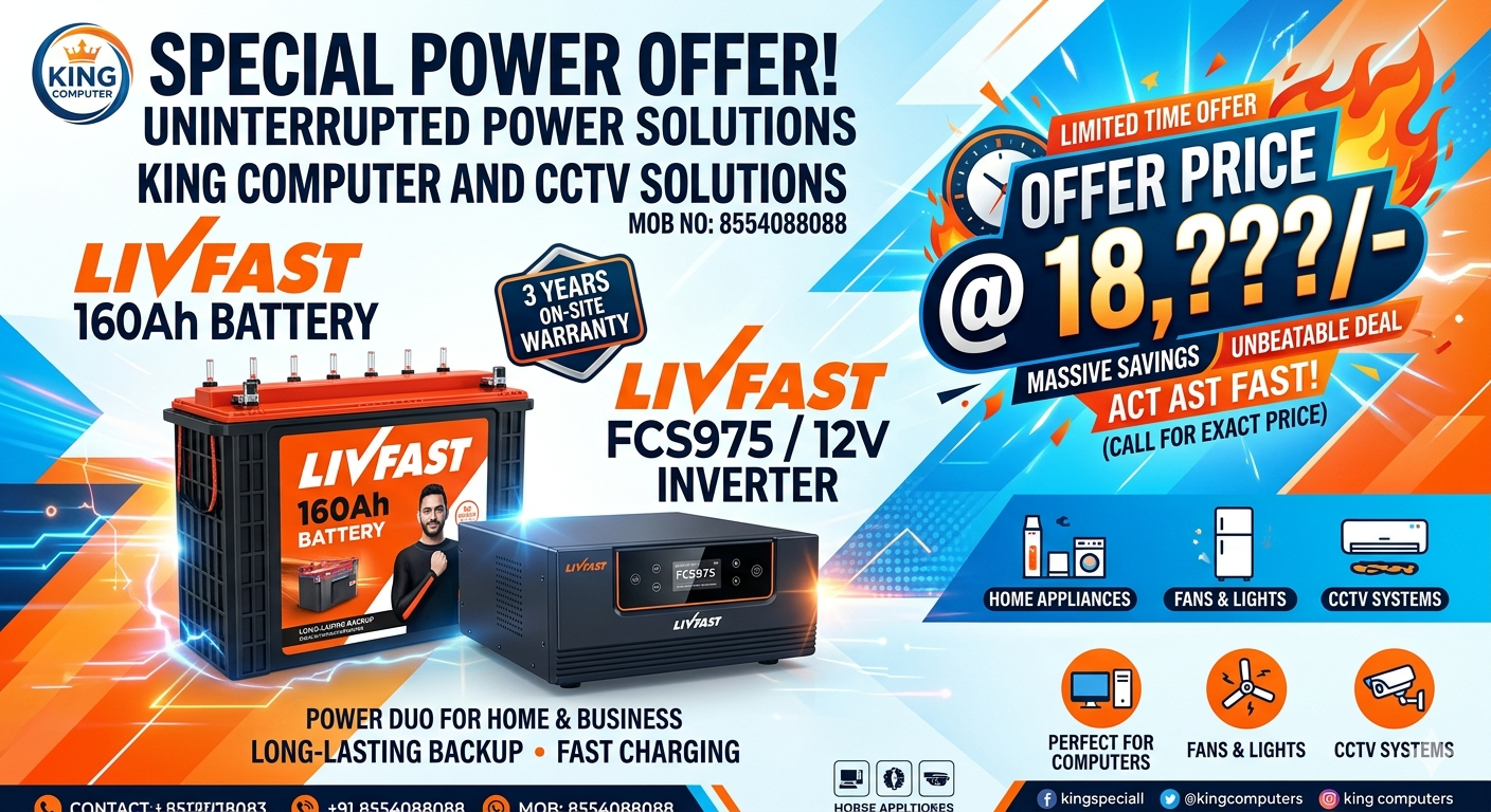 Special Power Offer - Livfast 160Ah Battery and FCS975 Inverter with 3 Years Warranty